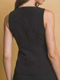 Button Down Fitted Vest Top