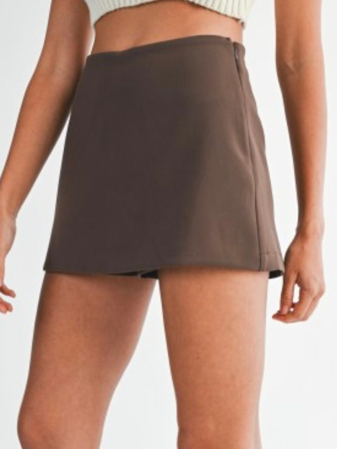 High Waist Straight Skort