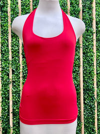 Halter Neck Fitted Basic Tank Top