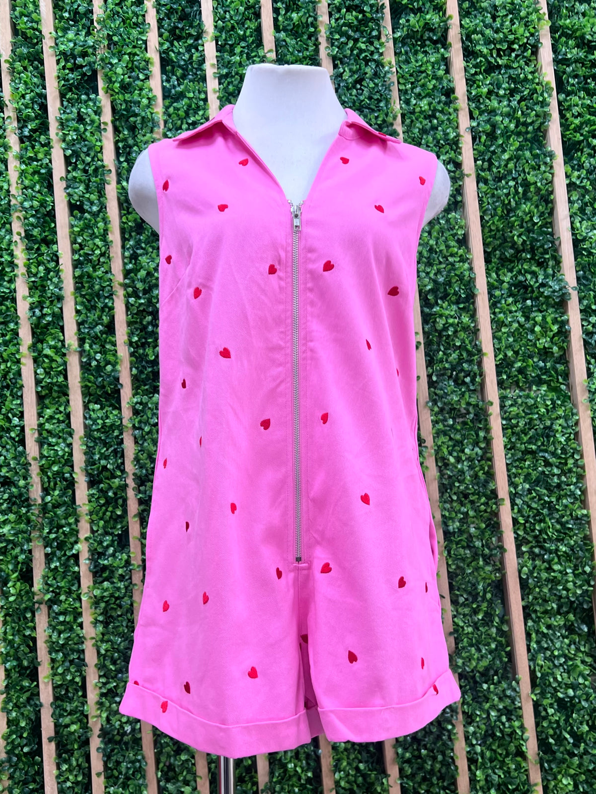 Pink Hearts Loose Fit Romper