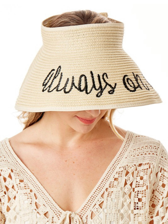 Embroidered Message Roll Up Visor