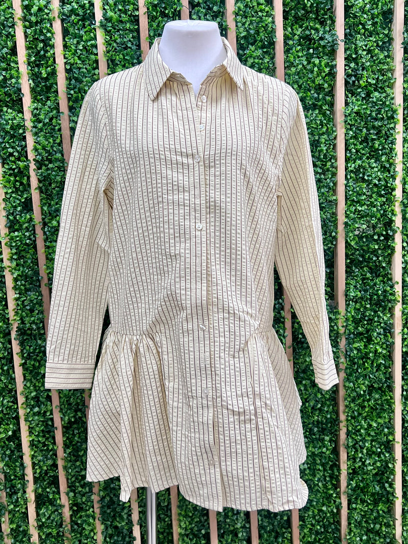 Striped Dropwaist Blouse Dress