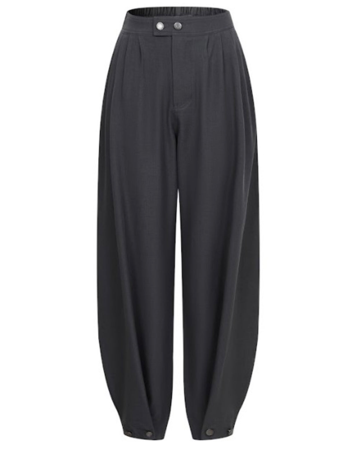 Black Woven Dressy Barrel Trousers