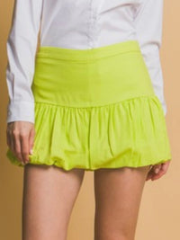 Linen Bubble Hem Skort