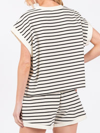 Striped Terry Short Pant Set