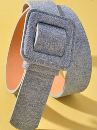 Denim Square Buckle Belt