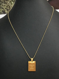 Gold Inspirational Pendant Necklace