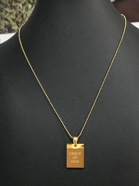 Gold Inspirational Pendant Necklace