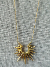 Half Sun Rays Stainless Steel Necklace