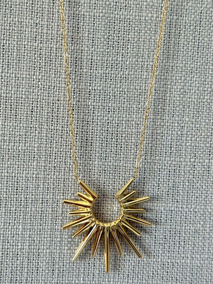 Half Sun Rays Stainless Steel Necklace
