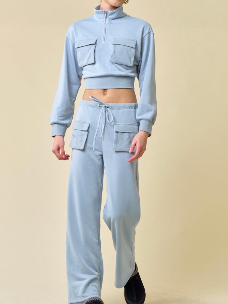 Pocket Detail Pant Set