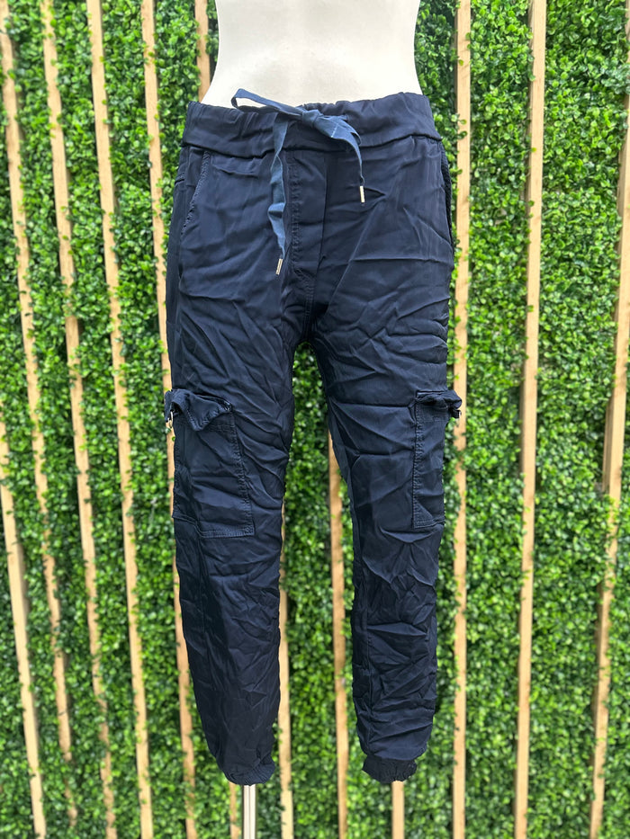 Shiny Finish Cargo Jogger