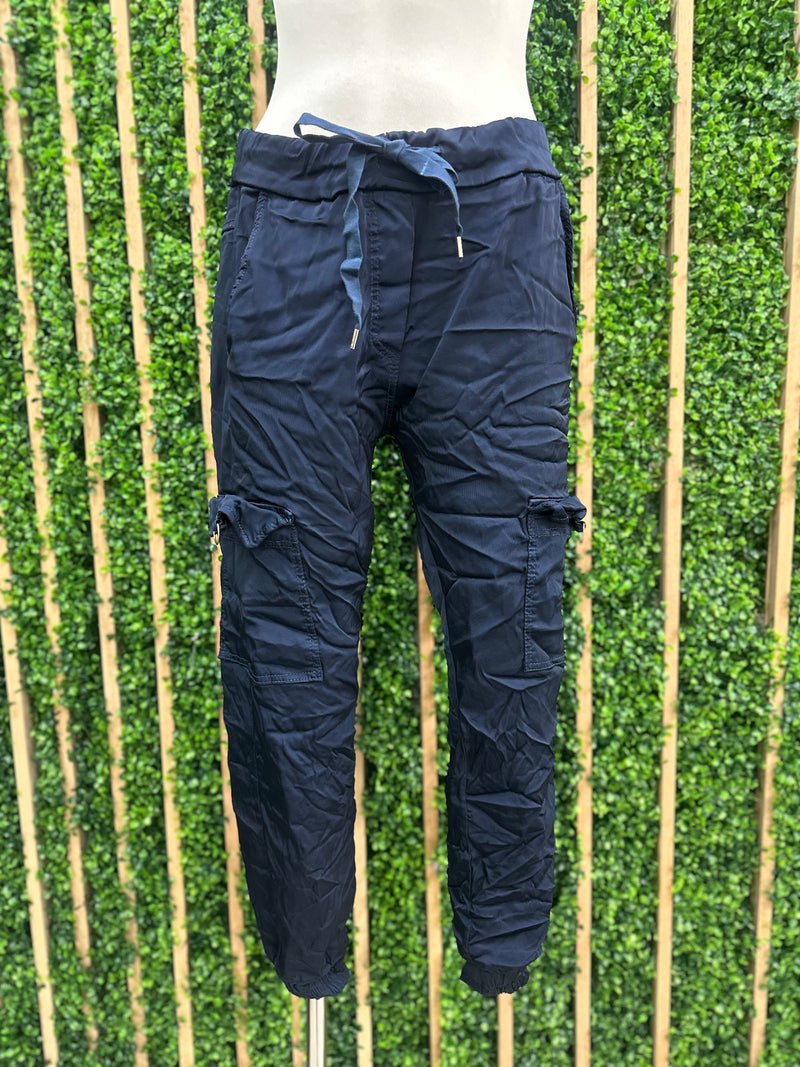 Shiny Finish Cargo Jogger