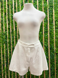 Ivory Tailored Structured High-Waist Shorts