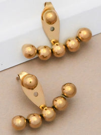 Gold Beads Ear Jacket Earrings