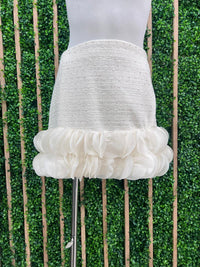 Delicate Ivory Circle Trim Skirt