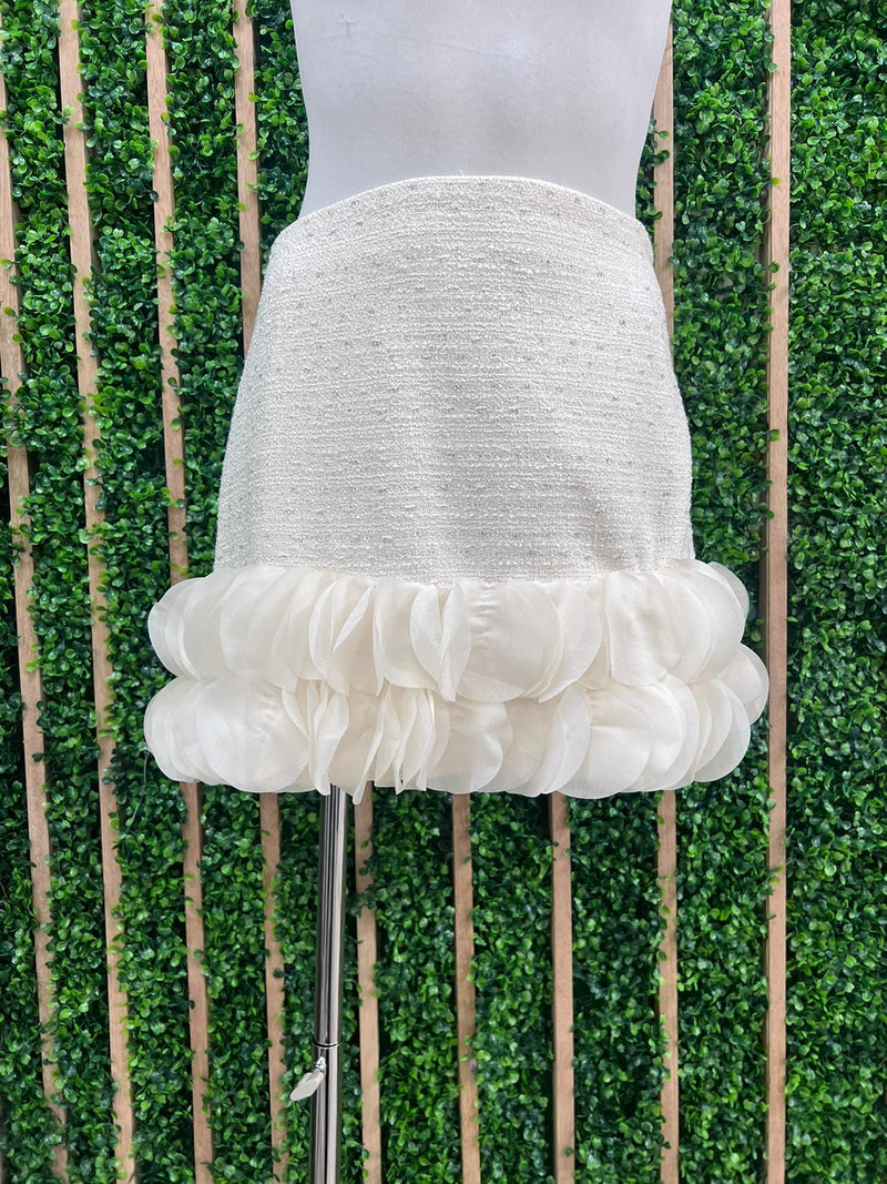 Delicate Ivory Circle Trim Skirt