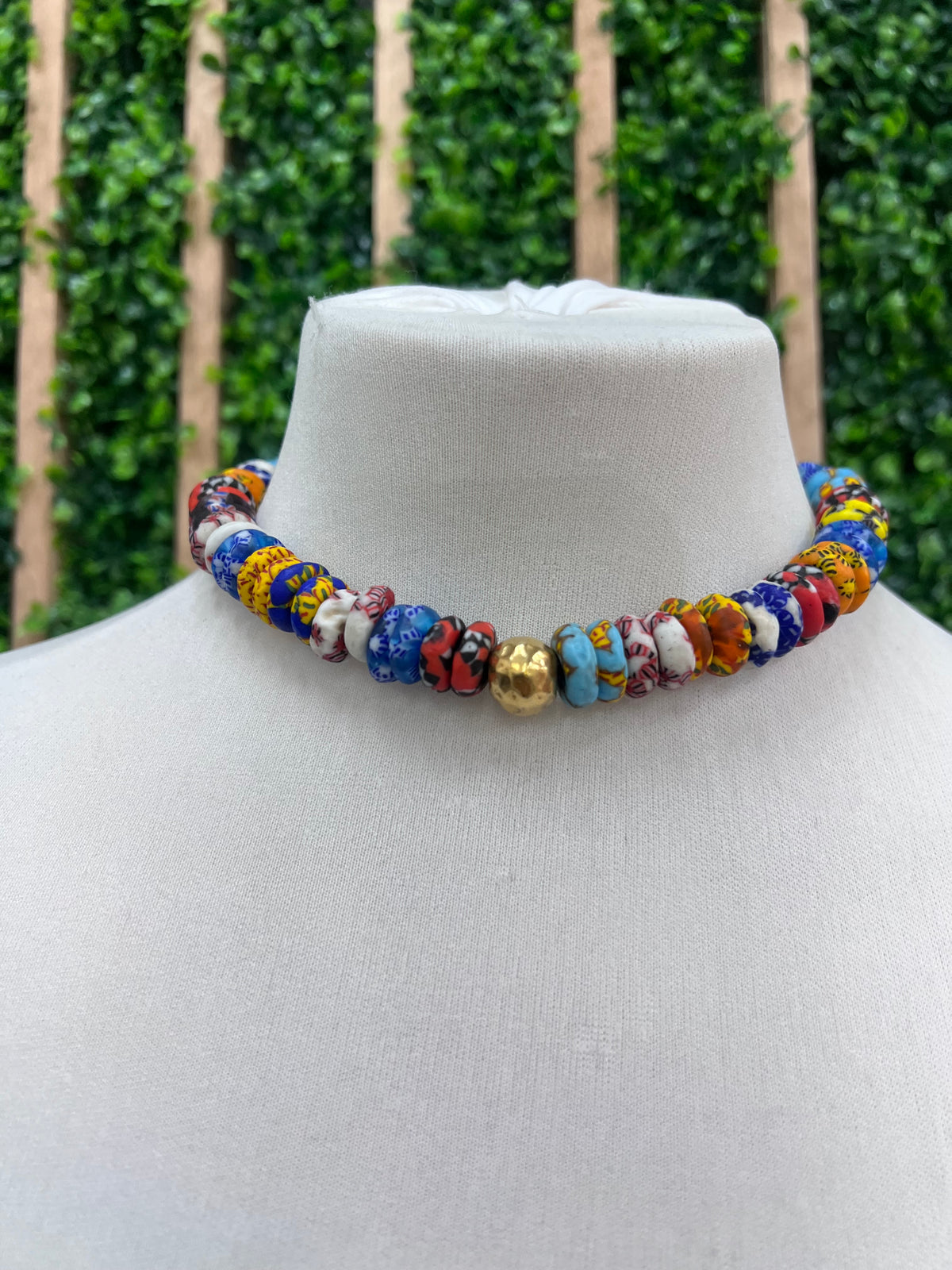 Heishi Clay Bone Choker Necklace