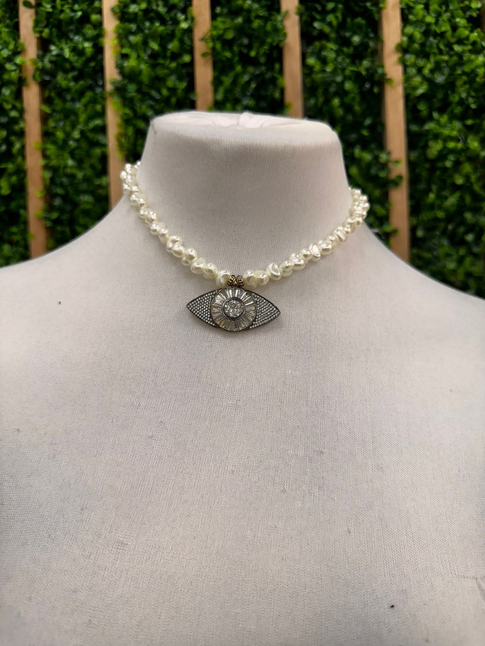 MR LArge Pearl Eye Kismet Necklace