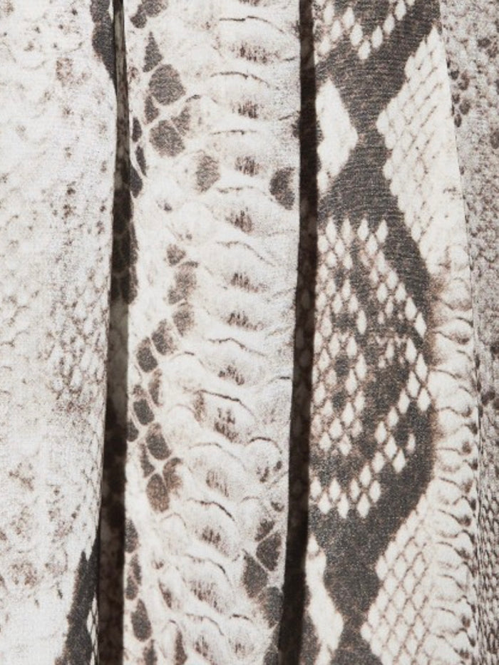 Grey Snake Halter Ruffle Detail Drop Waist Short Dress