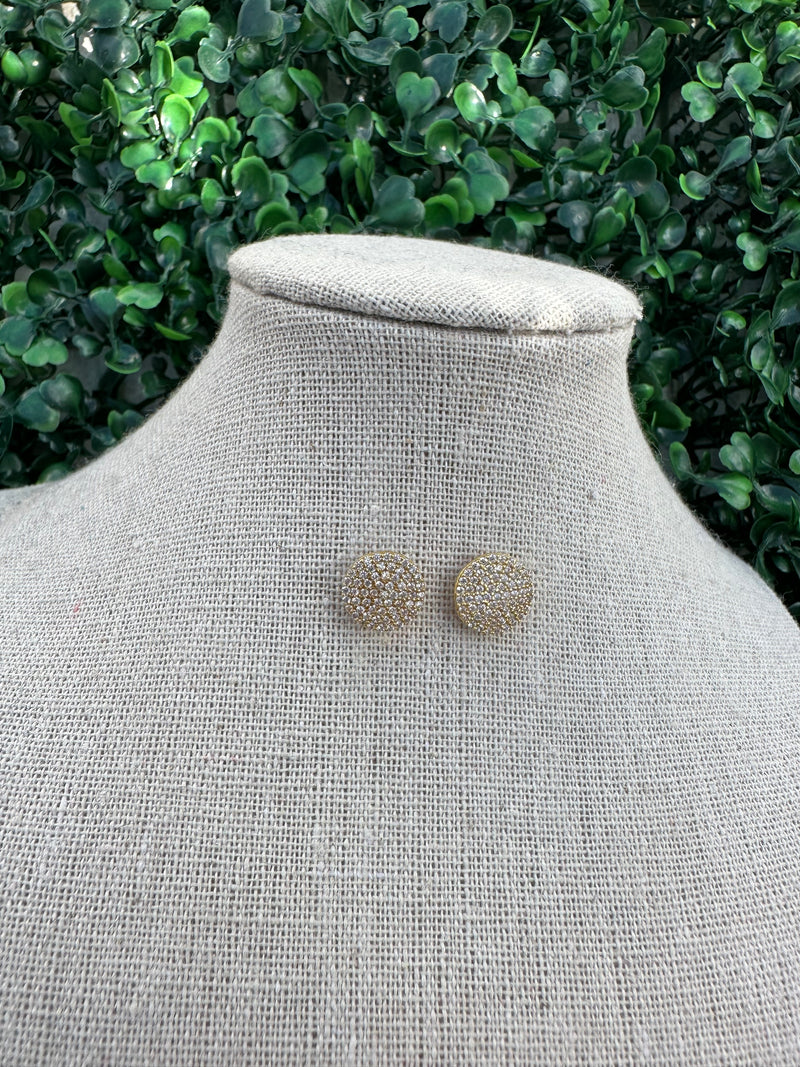 Stone Pave Stud Earrings