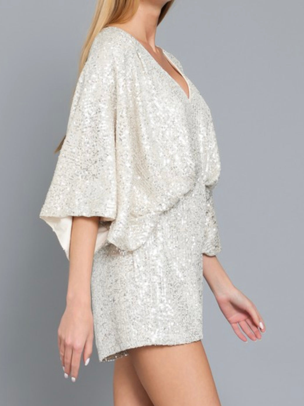 Silver Nude kimono Romper