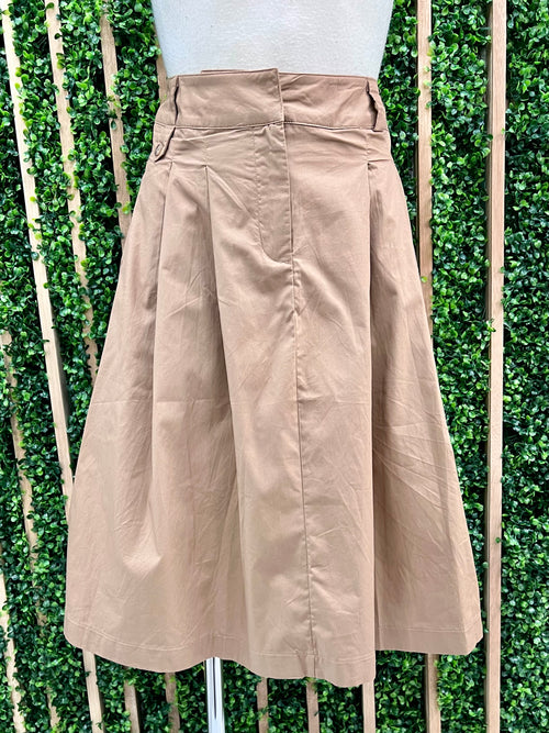 Solid A Line Mid Skirt