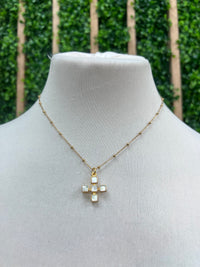 WD Small Stone Cross Necklace