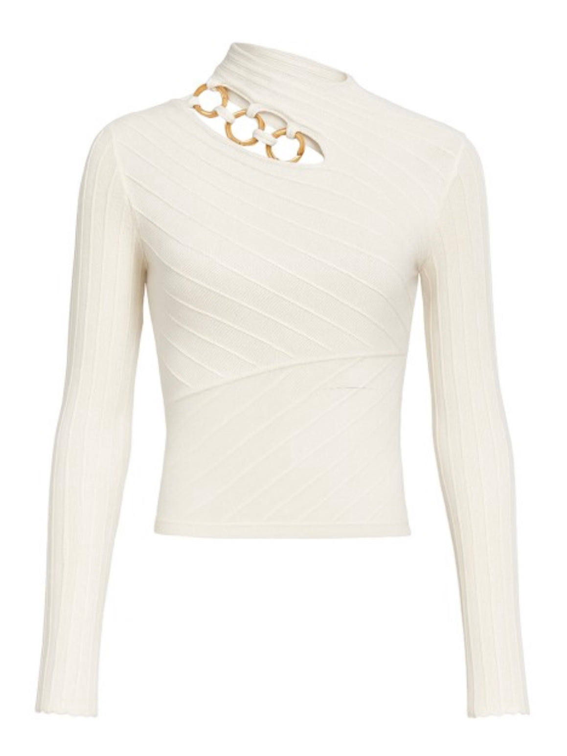 Cutout Ring Detail Knit Sweater