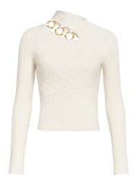 Cutout Ring Detail Knit Sweater
