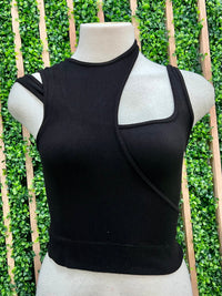 Double Layer Cutout Sleeveless Basic