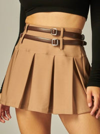 Double Belted Pleated Skort