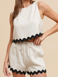 Scallop Trim Short Pant Set