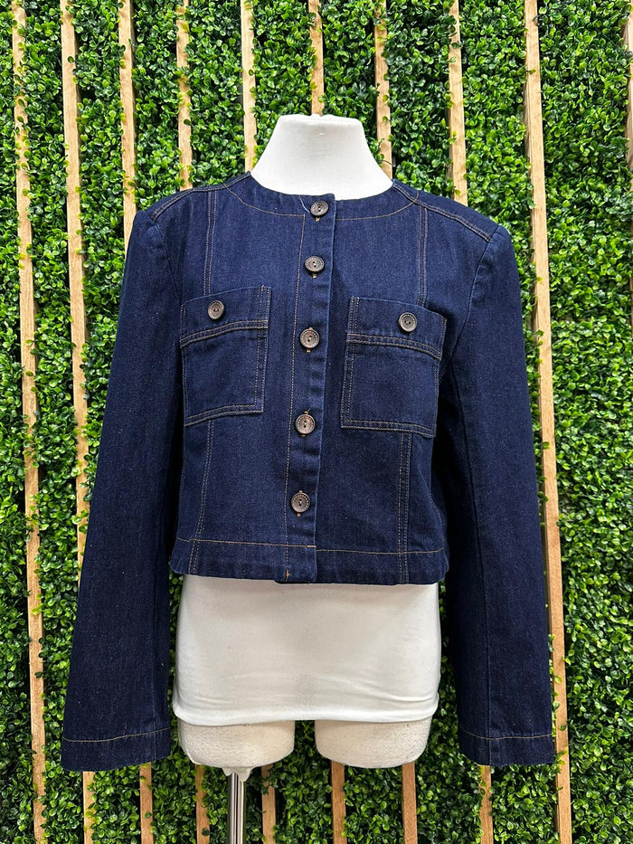 Indigo Denim Cropped Jacket