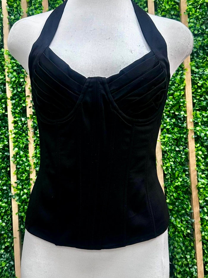 Halter Neck Structured Corset Top