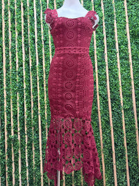 Delicate Burgundy Midi Dress
