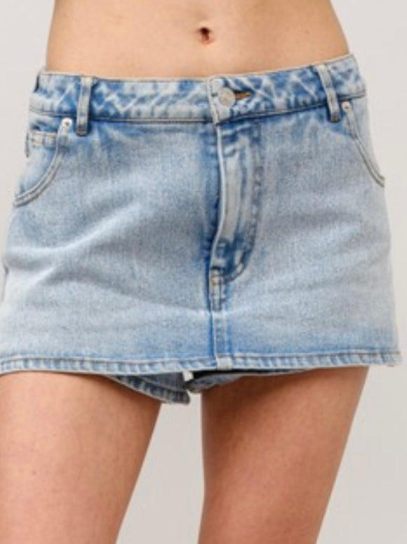 Straight Denim Skort