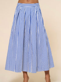 Sorrento Blue Striped Midi Skirt