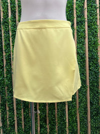 Butter Yellow Wrap-Front Skort