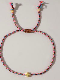 Stainless Steel Corded Cross Bracelet