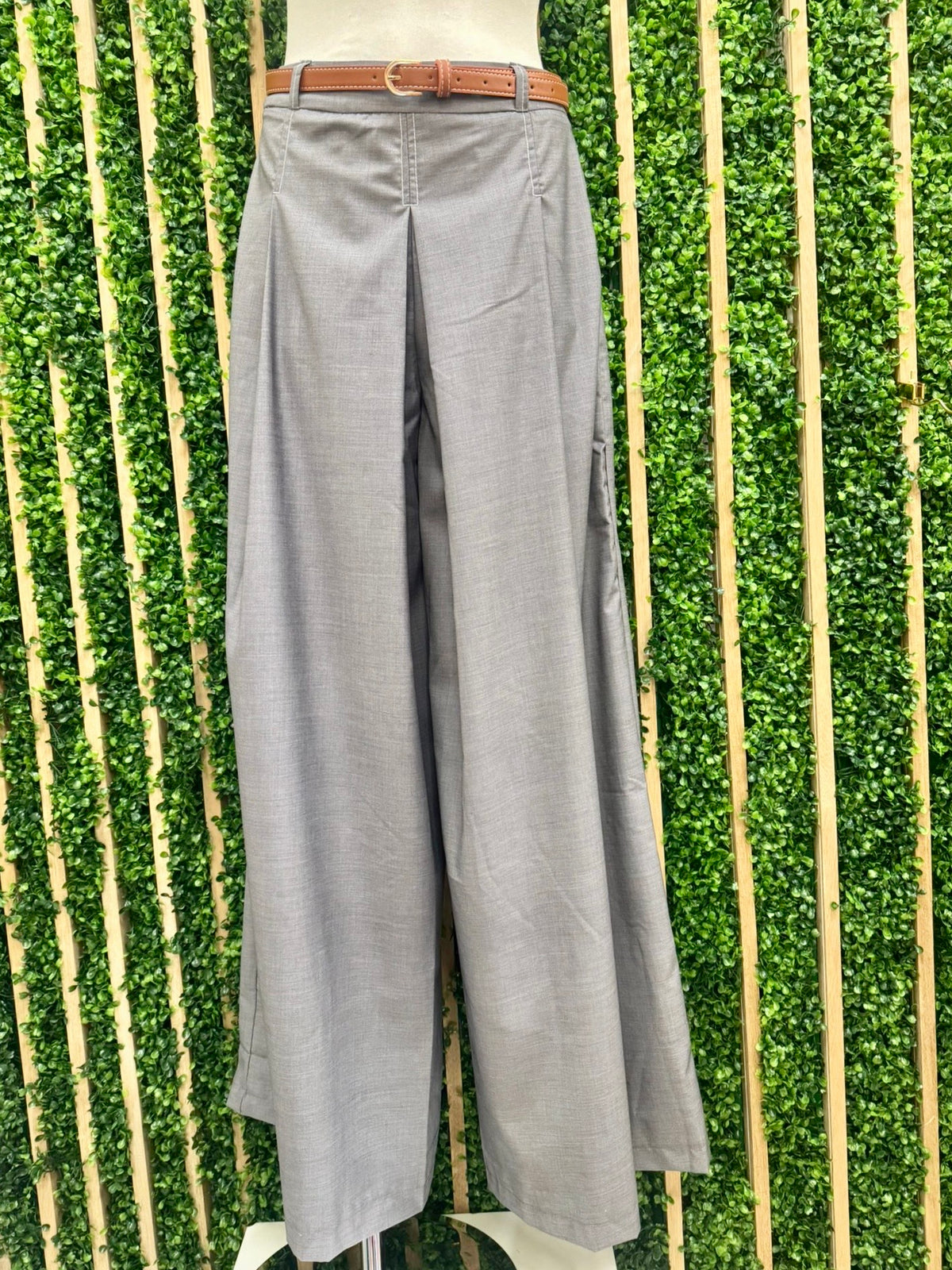 Isometric Belted Grey Trousers