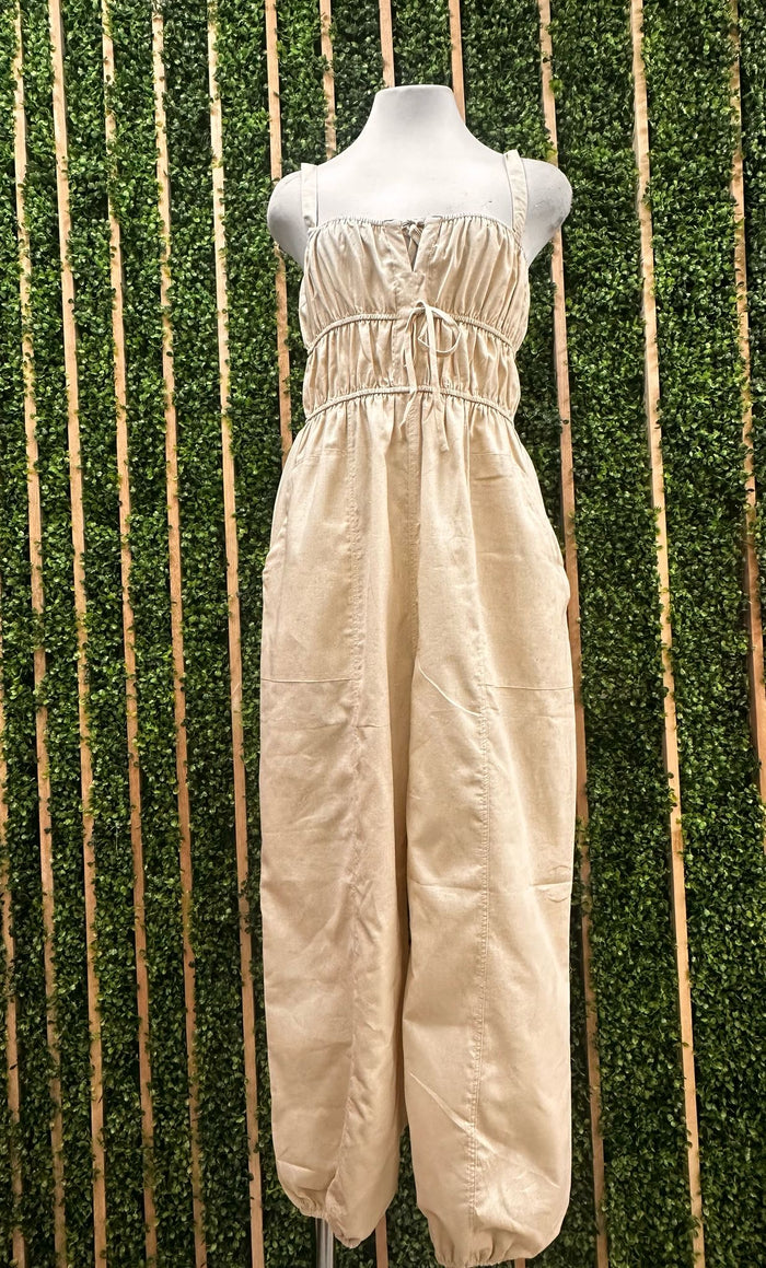 Shirred Front Jogger Jumpsuit