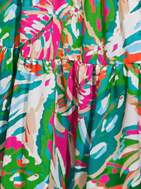 Green Pink Resort Maxi Skirt
