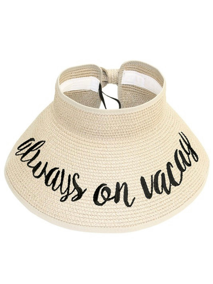 Embroidered Message Roll Up Visor