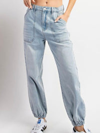 Front Pocket Detail Denim Jogger