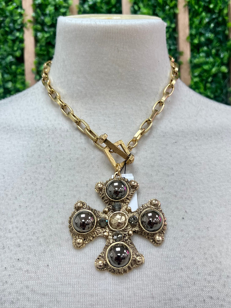 Yochi Satement Cross Necklace
