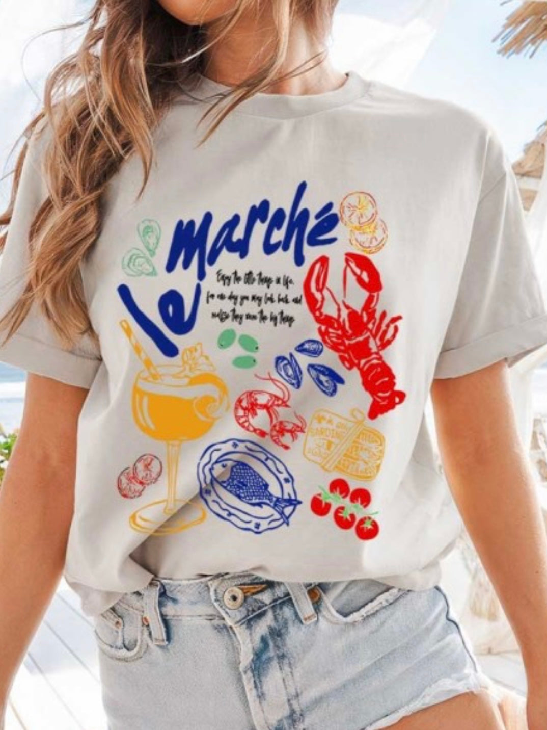 Marche Coastal Oversized Graphic Tee