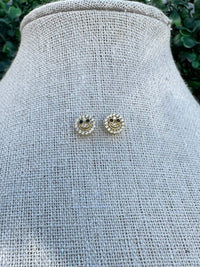 Pave Smiley Face Stud