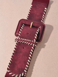 Contrast Stitch Wide Elastic Belt