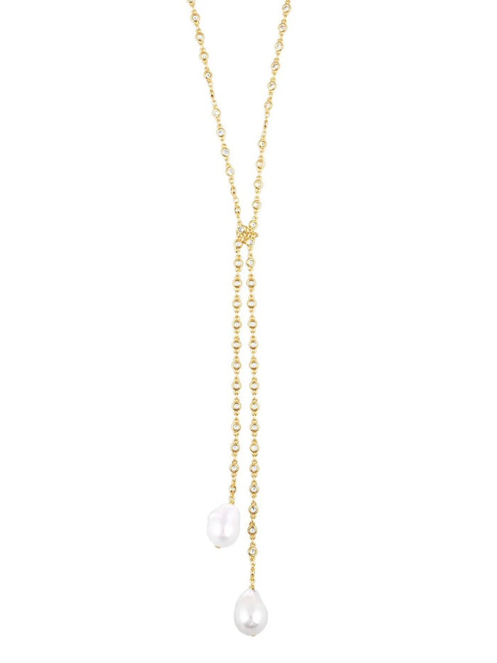SJ Pearl Lariat Necklace